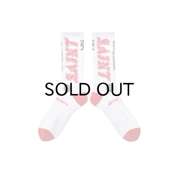 画像1: SAINT Mxxxxxx (SOCKS_SAINT) WHITE-RED (1)