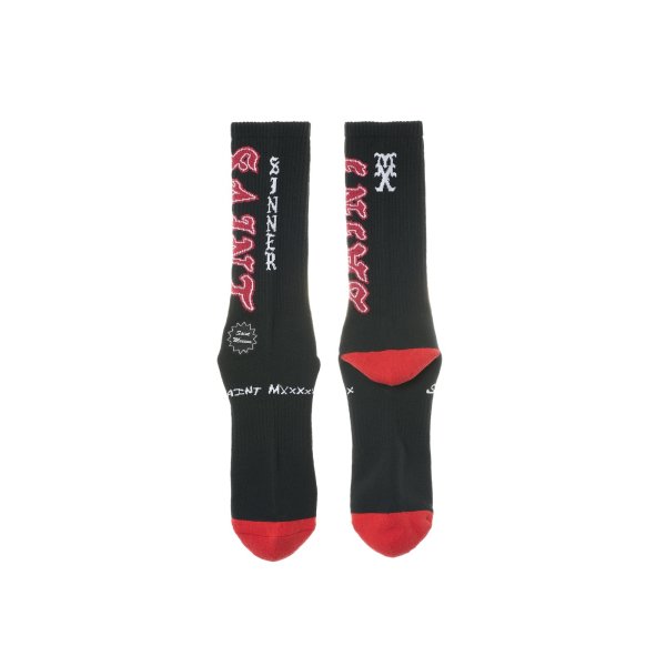 画像2: SAINT Mxxxxxx (SOCKS_SAINT) BLACK-RED (2)