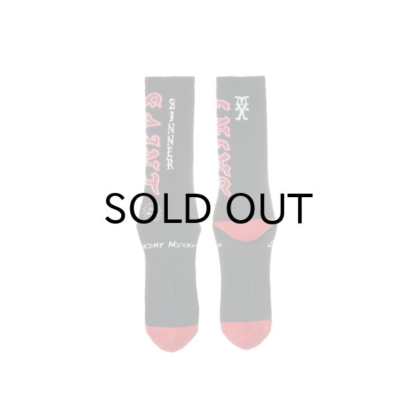 画像2: SAINT Mxxxxxx (SOCKS_SAINT) BLACK-RED (2)