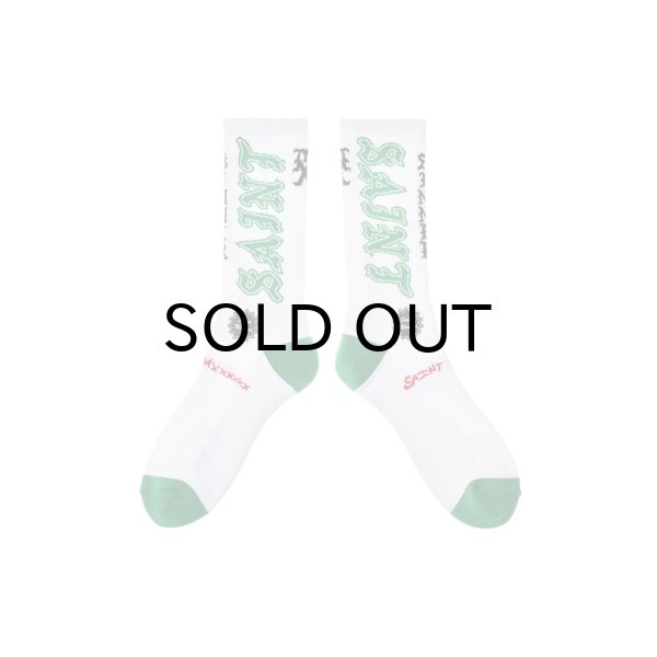 画像1: SAINT Mxxxxxx (SOCKS_SAINT) WHITE-GREEN (1)
