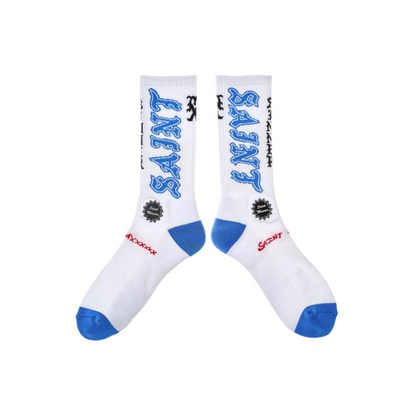 画像1: SAINT Mxxxxxx (SOCKS_SAINT) WHITE-BLUE (1)
