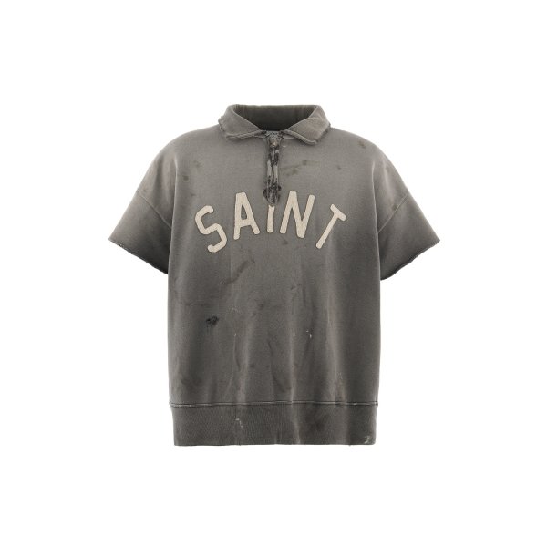 画像1: SAINT Mxxxxxx (SS HALF ZIP SWEAT_SAINT) CHARCOAL (1)