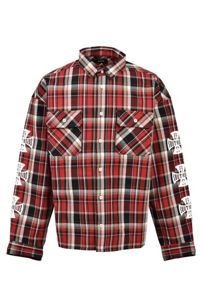 画像1: BREATH (SOUTHSIDE CROSS CHECK SHIRT) RED (1)