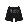 画像1: BLACK EYE PATCH (3 LETTER OE SWEAT BAGGY SHORTS) BLACK (1)