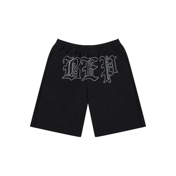 画像1: BLACK EYE PATCH (3 LETTER OE SWEAT BAGGY SHORTS) BLACK (1)