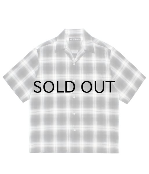 画像1: WACKO MARIA (OMBRE CHECK OPEN COLLAR SHIRT S/S TYPE-2) GRAY (1)