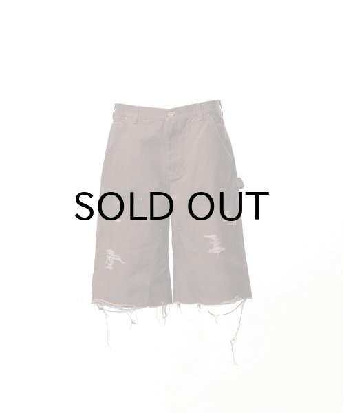 画像1: KAMIYA (BORO Duck Painter Bermuda Pants) BROWN (1)