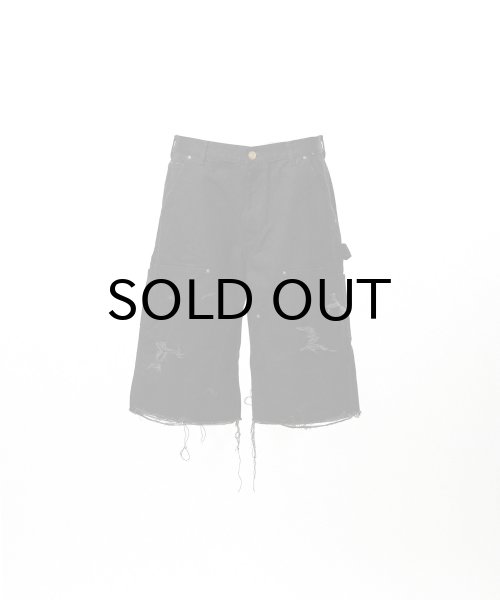画像1: KAMIYA (BORO Duck Painter Bermuda Pants) BLACK (1)