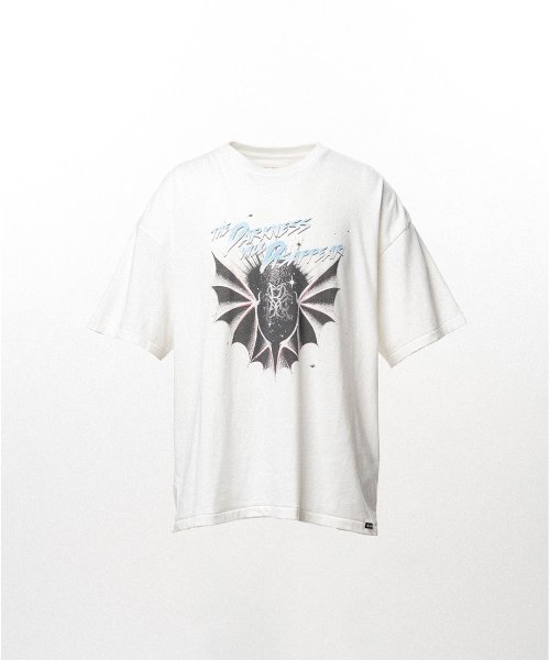 画像1: KAMIYA ("THE DARKNESS WILL DISAPPEAR" T-shirt) WHITE (1)