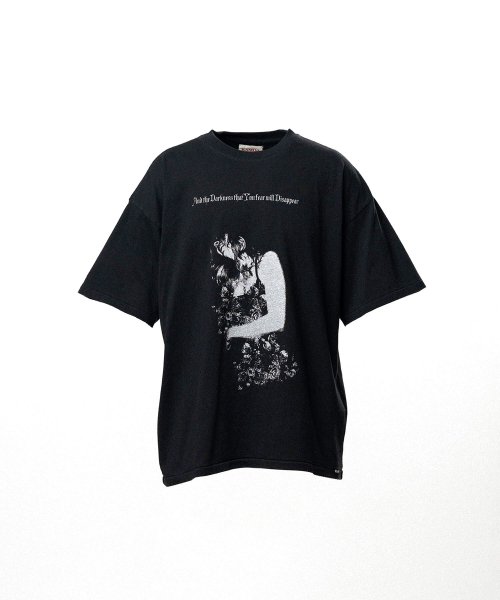 画像1: KAMIYA ("SWEET SMILE" T-shirt) BLACK (1)