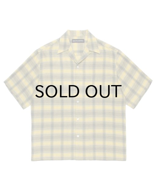 画像1: WACKO MARIA (OMBRE CHECK OPEN COLLAR SHIRT S/S TYPE-3) YELLOW (1)