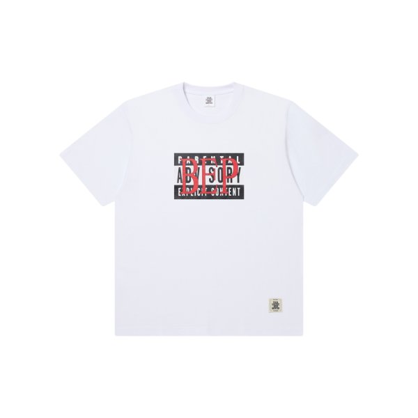 画像1: BLACK EYE PATCH (BEP ADVISORY TEE) WHITE (1)
