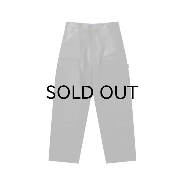 画像1: BLACK EYE PATCH (FAUX LEATHER EXTRA BAGGY DOUBLE KNEE PANTS) BLACK (1)