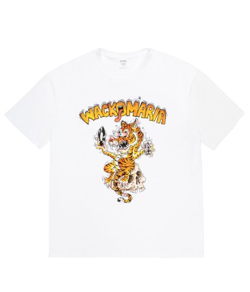 画像1: WACKO MARIA (TIM LEHI / WASHED HEAVY WEIGHT CREW NECK T-SHIRT) WHITE (1)