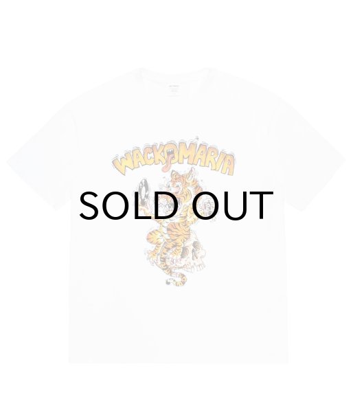 画像1: WACKO MARIA (TIM LEHI / WASHED HEAVY WEIGHT CREW NECK T-SHIRT) WHITE (1)