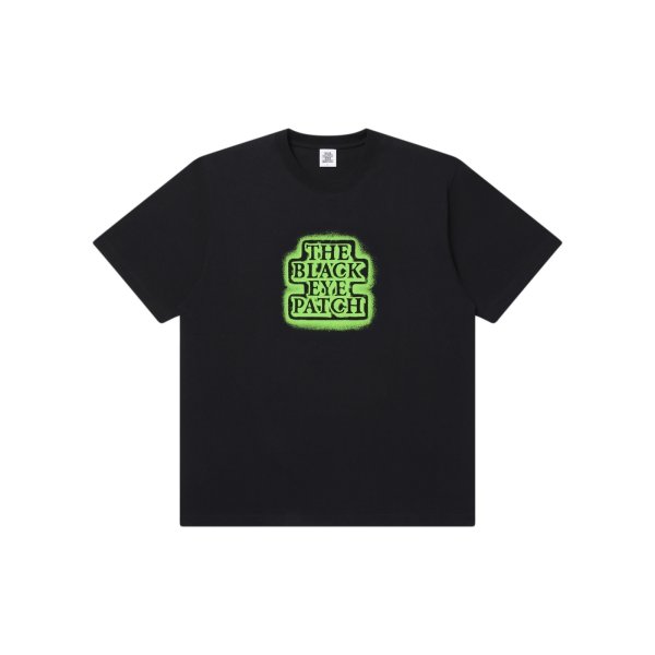 画像1: BLACK EYE PATCH (GLOW IN THE DARK SPRAYED OG LABEL TEE) BLACK (1)
