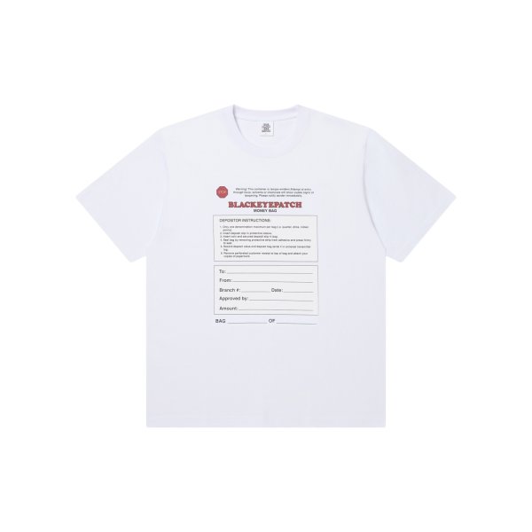 画像1: BLACK EYE PATCH (MONEY BAG LABEL TEE) WHITE (1)