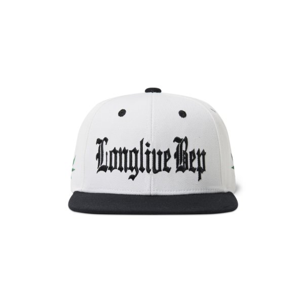 画像1: BLACK EYE PATCH (LONGLIVE BEP SNAPBACK CAP) WHITE (1)