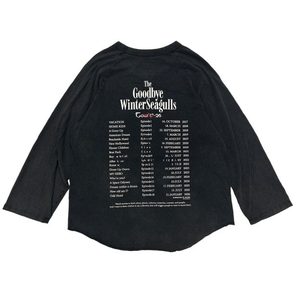 画像2: DAIRIKU ("THE WINTER SEAGULS" TOUR RAGLAN TEE) SUNBURN BLACK (2)