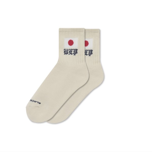 画像1: BLACK EYE PATCH (JAPAN FLAG SHORT SOCKS) IVORY (1)