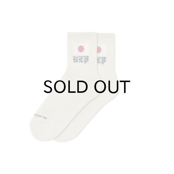 画像1: BLACK EYE PATCH (JAPAN FLAG SHORT SOCKS) IVORY (1)