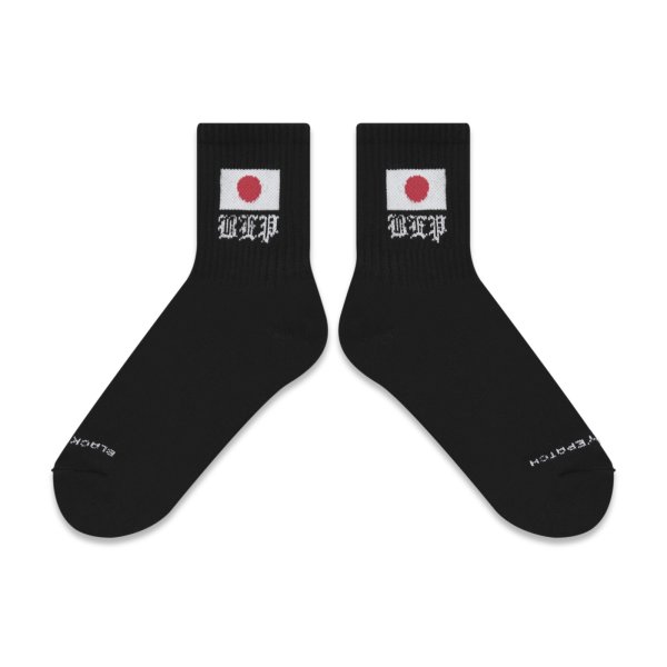 画像2: BLACK EYE PATCH (JAPAN FLAG SHORT SOCKS) BLACK (2)