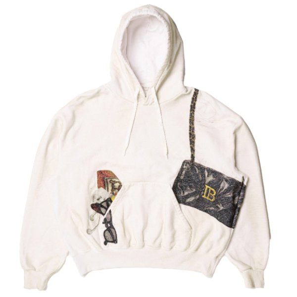 画像1: doublet (TROMPE L'ONEIL EMBROIDERY HOODIE) WHITE (1)