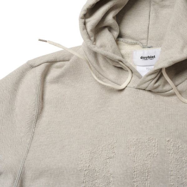 画像3: doublet (THRREADLESS AIR EMBROIDERY HOODIE) GREY (3)