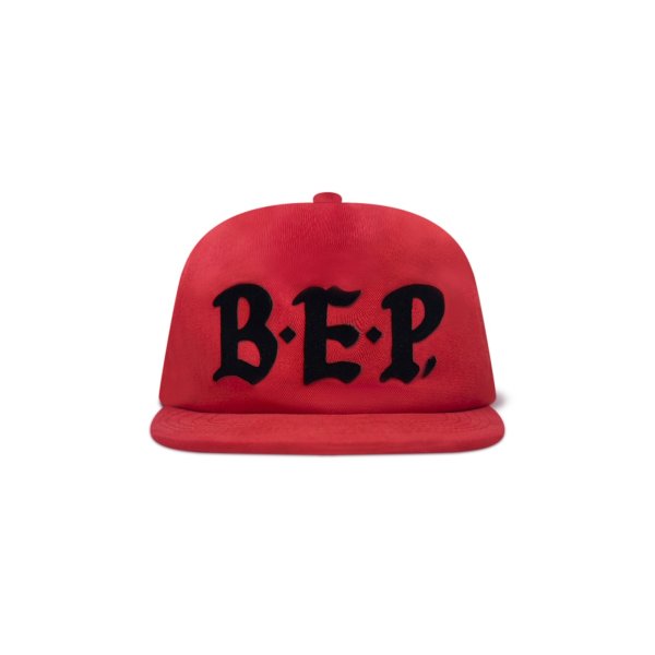 画像1: BLACK EYE PATCH (HEATED INITIALS CAP) RED (1)