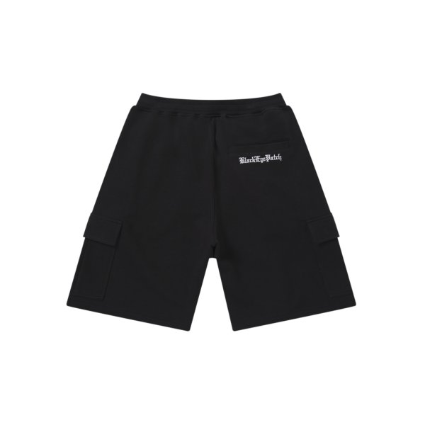 画像2: BLACK EYE PATCH (3 LETTER OE SWEAT CARGO BAGGY SHORTS) BLACK (2)
