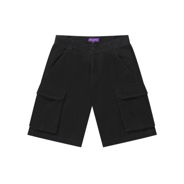 画像1: BLACK EYE PATCH (OG LABEL WASHED CARGO BAGGY SHORTS) BLACK (1)