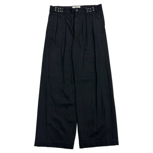 画像1: DAIRIKU ("WIDE" TWO TUCK CHINO PANTS) BLACK (1)