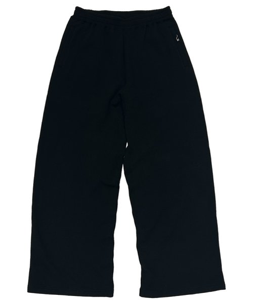 画像1: DAIRIKU (SILK-COTTON WIDE SWEAT PANTS) BLACK (1)