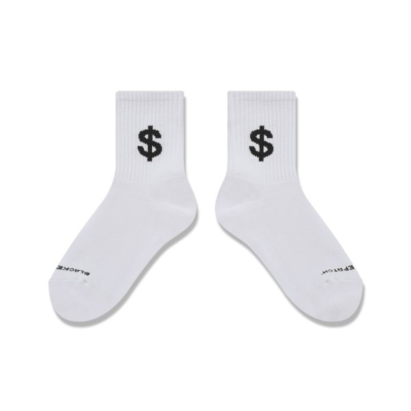 画像2: BLACK EYE PATCH (DOLLAR SIGN SHORT SOCKS) WHITE (2)