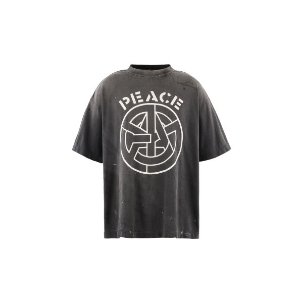 画像1: SAINT Mxxxxxx (BKM_SS T-SHIRT_PEACE) BLACK (1)