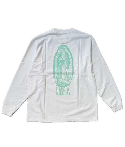 画像1: WACKO MARIA (WASHED HEAVY WEIGHT LONG SLEEVE T-SHIRT) WHITE (1)