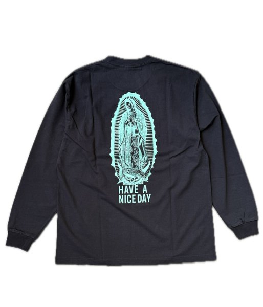 画像1: WACKO MARIA (WASHED HEAVY WEIGHT LONG SLEEVE T-SHIRT) BLACK (1)