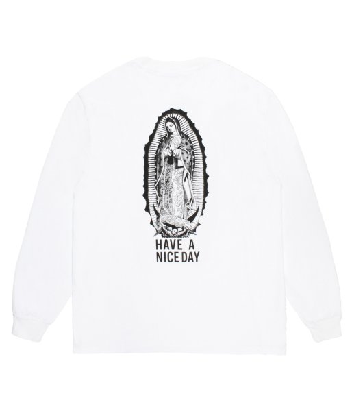 画像1: WACKO MARIA (WASHED HEAVY WEIGHT LONG SLEEVE T-SHIRT) WHITE (1)