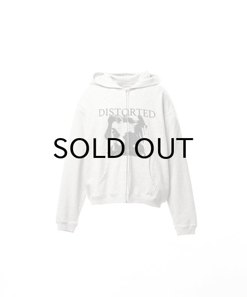 画像1: KAMIYA ("DISTORTED Girl" Zip-up Hoodie) GRAY (1)