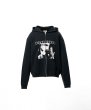 画像1: KAMIYA ("DISTORTED Girl" Zip-up Hoodie) BLACK (1)