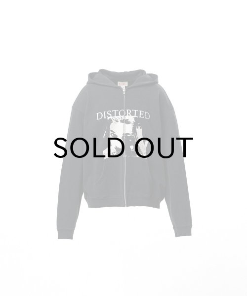 画像1: KAMIYA ("DISTORTED Girl" Zip-up Hoodie) BLACK (1)