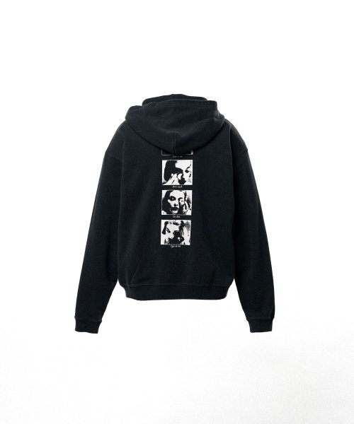 画像2: KAMIYA ("DISTORTED Girl" Zip-up Hoodie) BLACK (2)