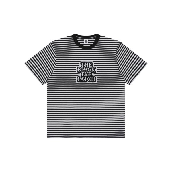画像1: BLACK EYE PATCH (OG LABEL PATCHED STRIPE HEAVYWEIGHT TEE) WHT-BLK (1)