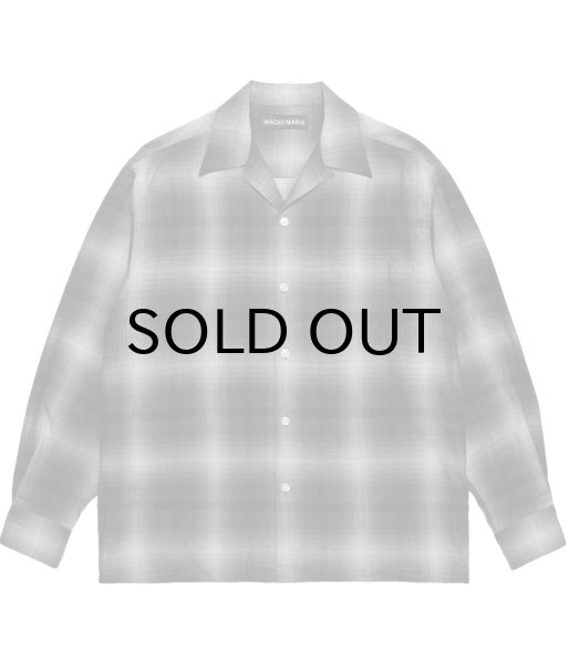 画像1: WACKO MARIA (OMBRE CHECK OPEN COLLAR SHIRT L/S TYPE-1) GRAY (1)