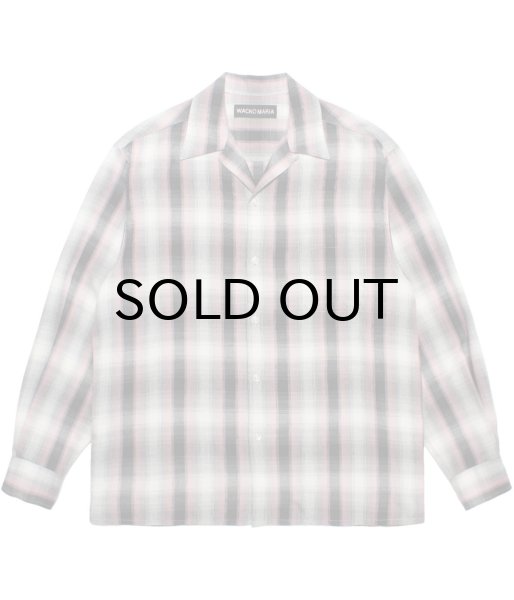 画像1: WACKO MARIA (OMBRE CHECK OPEN COLLAR SHIRT L/S TYPE-2) PINK (1)