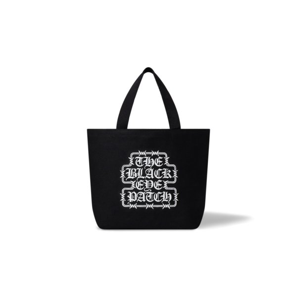 画像1: BLACK EYE PATCH (BARBED WIRE OG LABEL MEDIUM TOTE) BLACK (1)