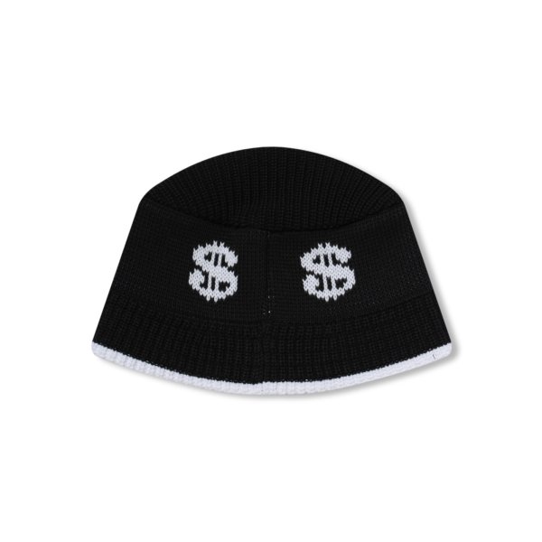 画像2: BLACK EYE PATCH (DOLLAR SIGN KNITTED BUCKET HAT) BLACK (2)