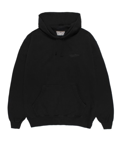 画像1: WACKO MARIA (WASHED MIDDLE WEIGHT PULLOVER HOODED SWEAT SHIRT) BLACK (1)