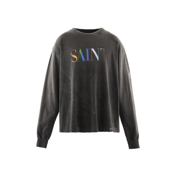 画像1: SAINT Mxxxxxx (LS T-SHIRT_SAINT) BLACK (1)