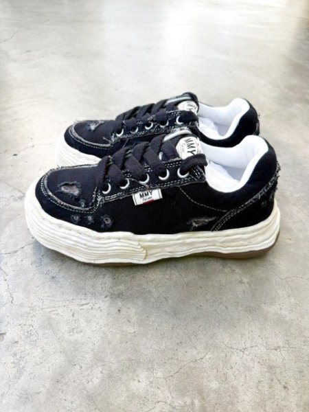 画像2: Maison MIHARA YASUHIRO ("OLIVER" RIPPING CANVAS LOW-TOP SNEAKERS) BLACK (2)